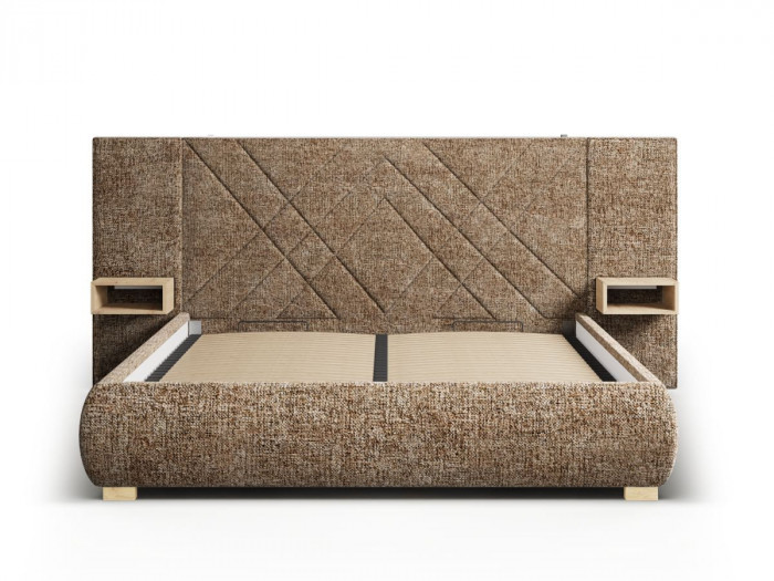 Lit coffre TREMY avec chevets et LED intégrées