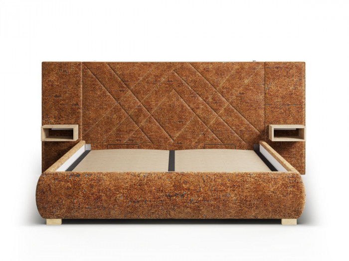 Lit coffre TREMY avec chevets et LED intégrées