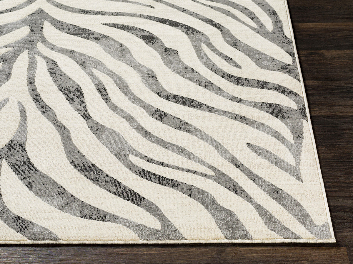 Tapis de couloir poils ras ZORA motif zèbre gris — vue 4