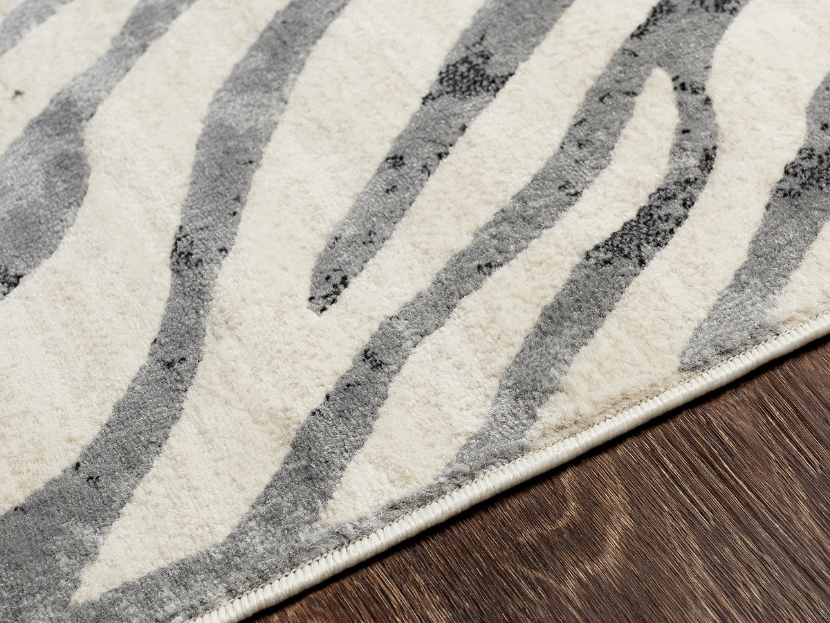 Tapis de couloir poils ras ZORA motif zèbre gris — vue 6