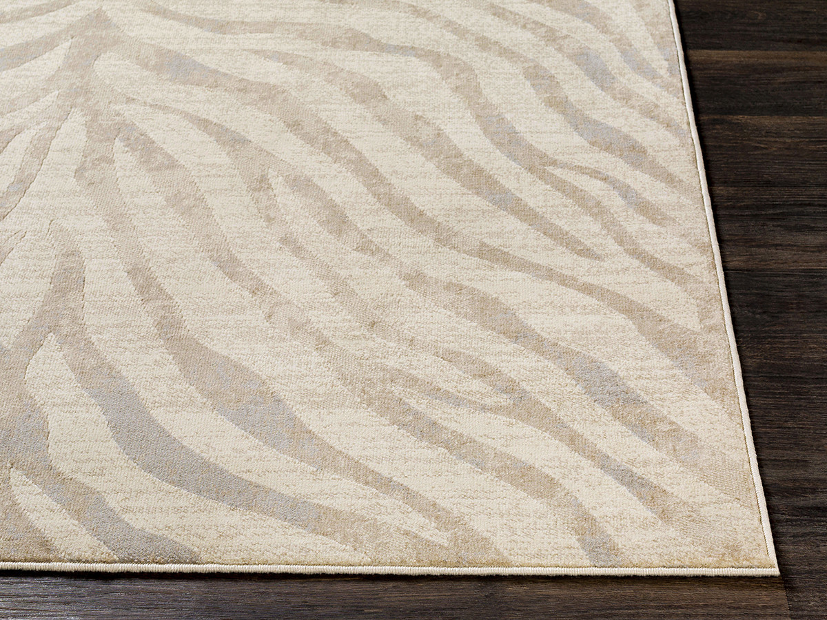 Tapis de couloir poils ras ZORA motif zèbre beige — vue 4