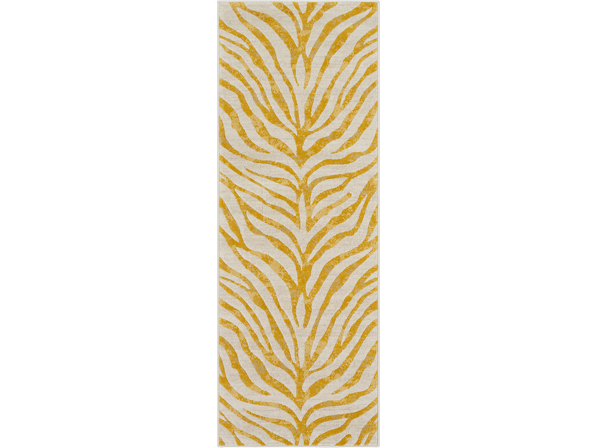 Tapis de couloir poils ras ZORA motif zèbre