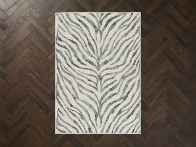 Tapis poils ras ZORA motif zèbre