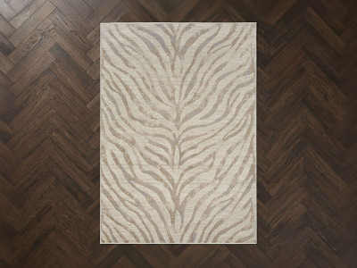 Tapis poils ras ZORA motif zèbre