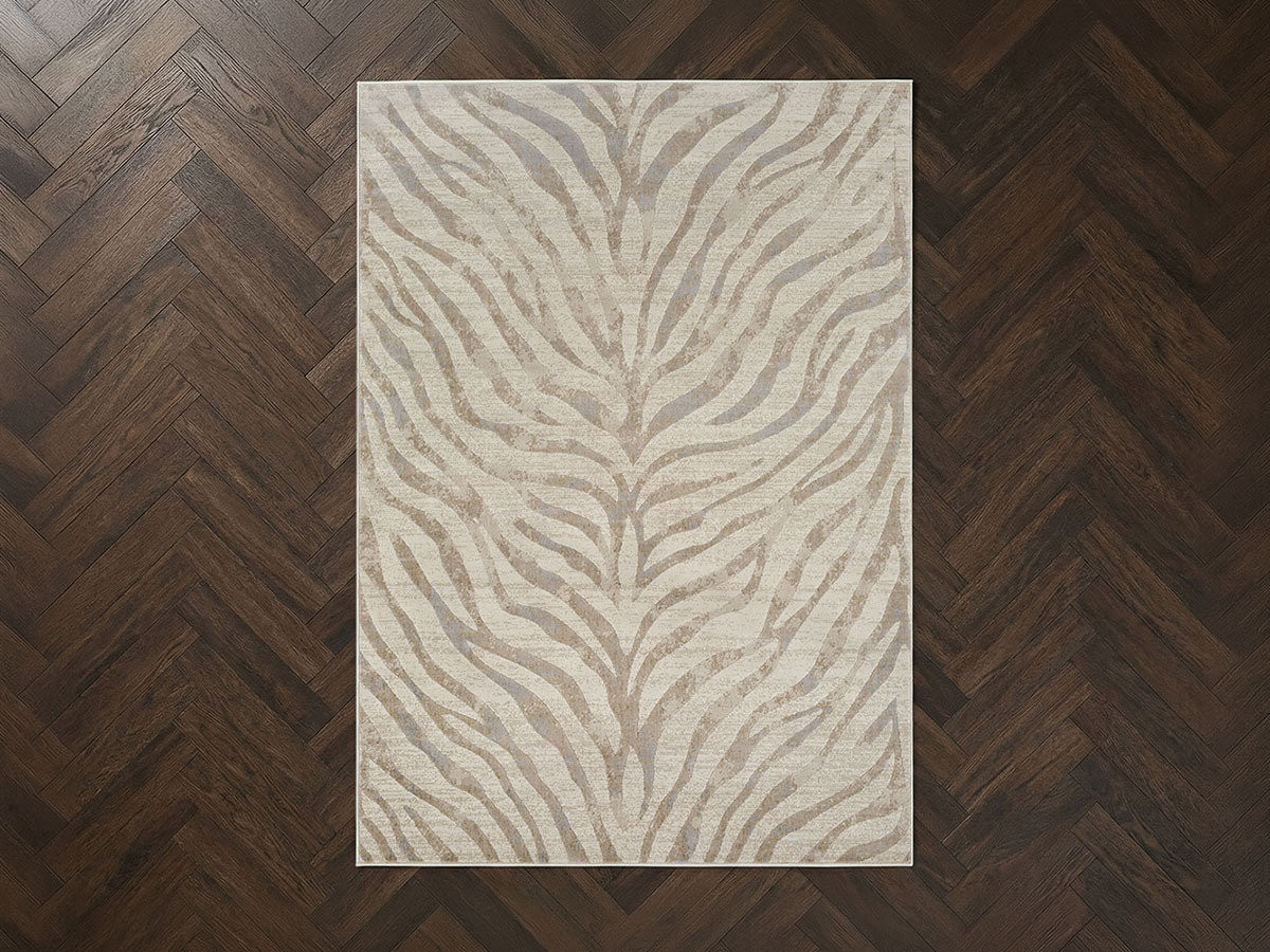 Tapis poils ras ZORA motif zèbre