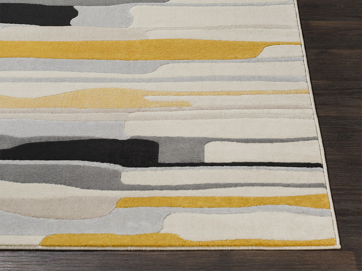 Tapis poils ras NAEL motif abstrait jaune — vue 4