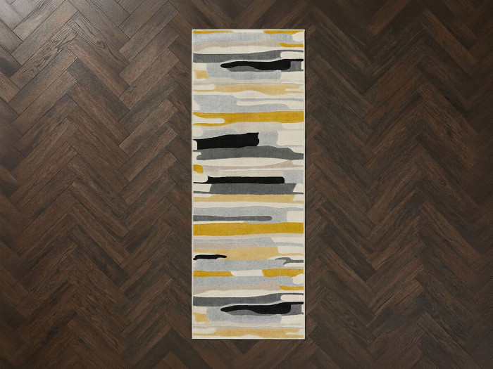 Tapis de couloir poils ras NAEL motif abstrait