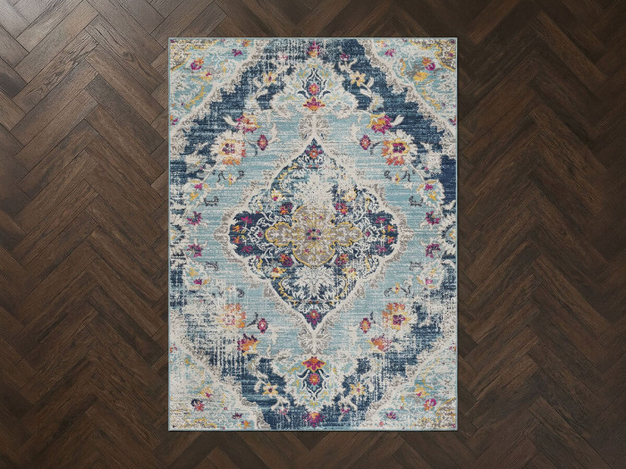 Tapis poils ras RUMI motif oriental