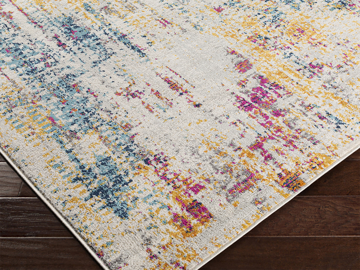 Tapis poils ras NAYA motif abstrait bleu — vue 6