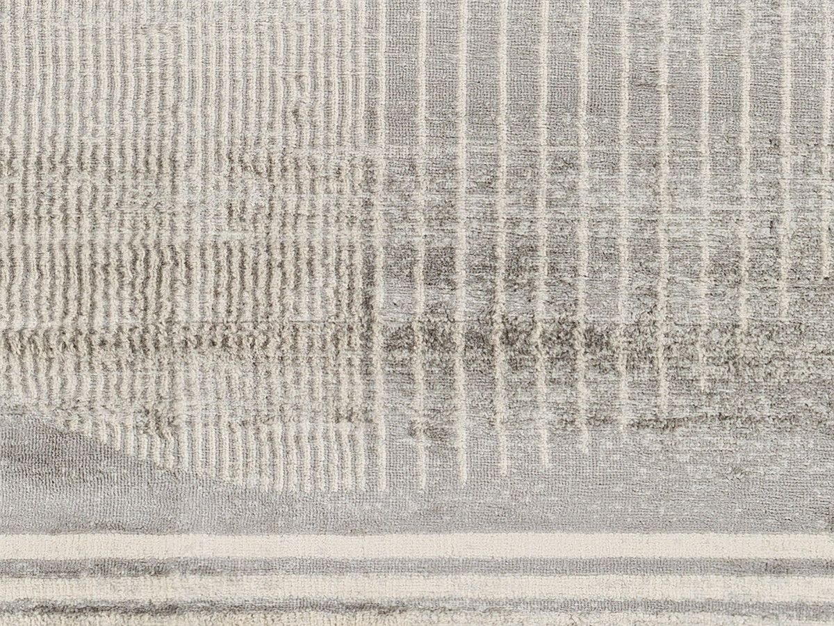 Tapis de couloir poils ras SENO motif graphique gris — vue 4