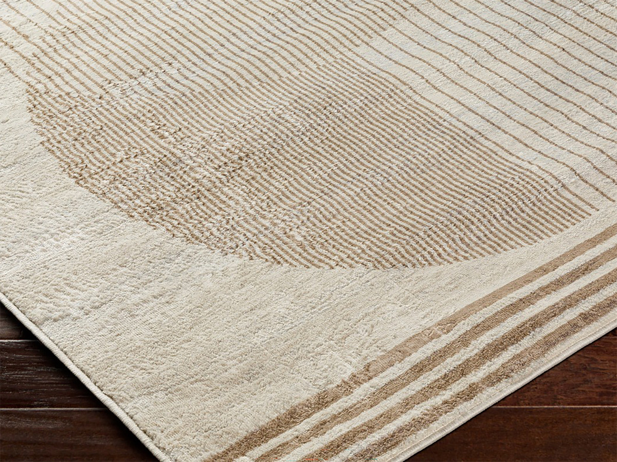 Tapis de couloir poils ras SENO motif graphique beige — vue 5