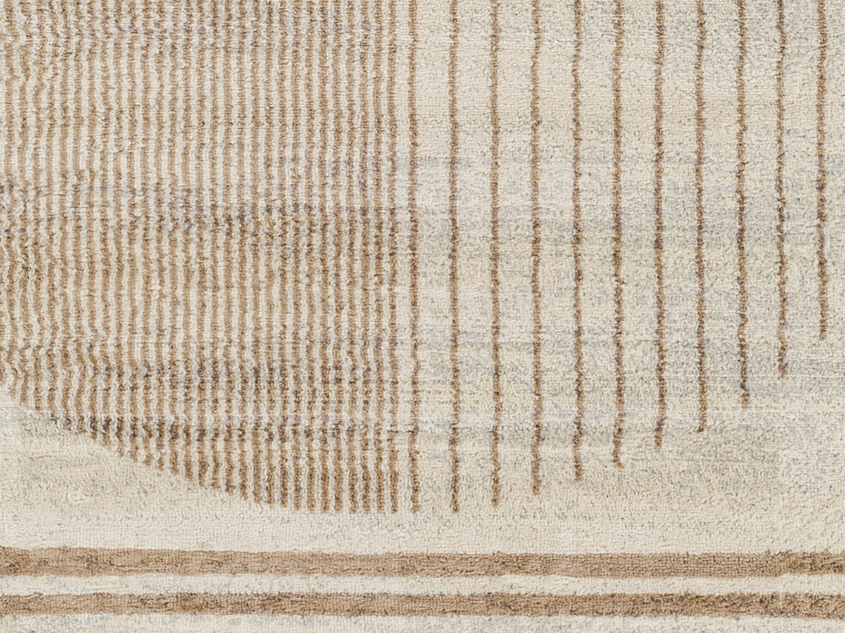 Tapis de couloir poils ras SENO motif graphique beige — vue 4