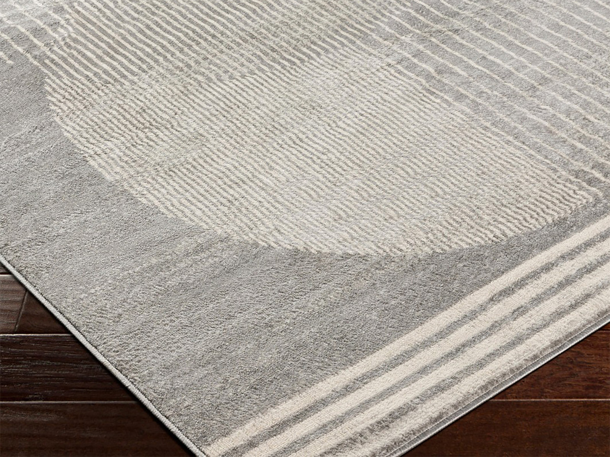 Tapis poils ras SENO motif graphique gris — vue 4