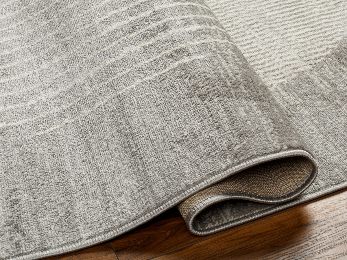 Tapis poils ras SENO motif graphique gris — vue 5