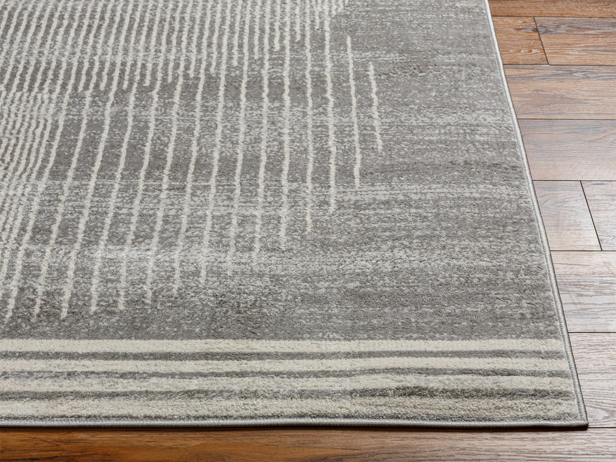 Tapis poils ras SENO motif graphique gris — vue 6