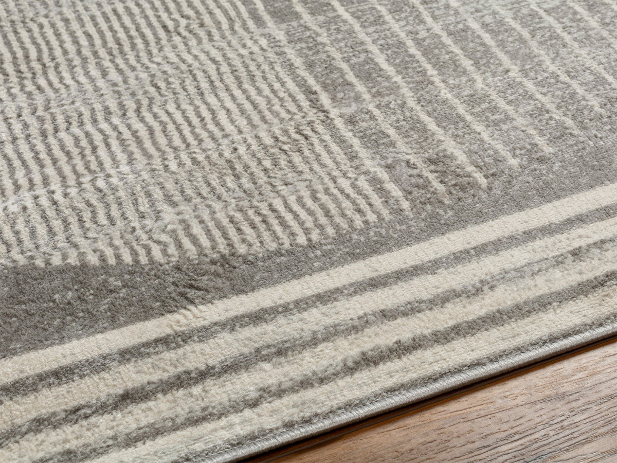 Tapis poils ras SENO motif graphique gris foncé — vue 4