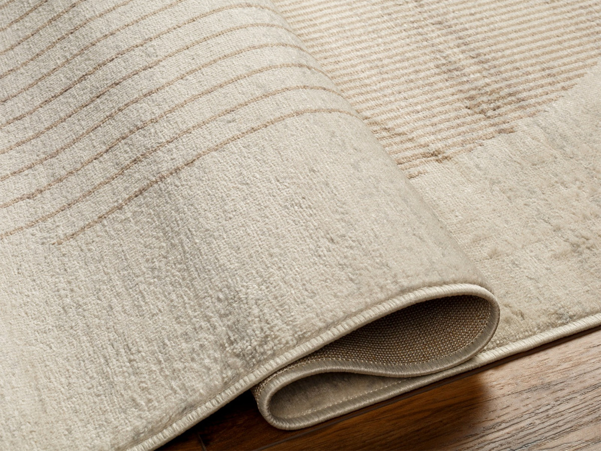 Tapis poils ras SENO motif graphique beige — vue 5