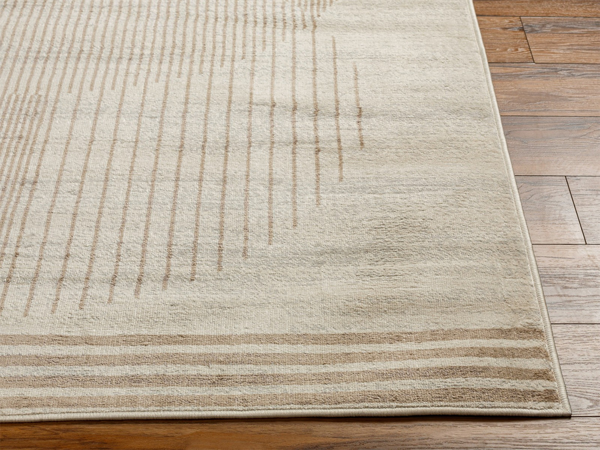 Tapis poils ras SENO motif graphique beige — vue 6