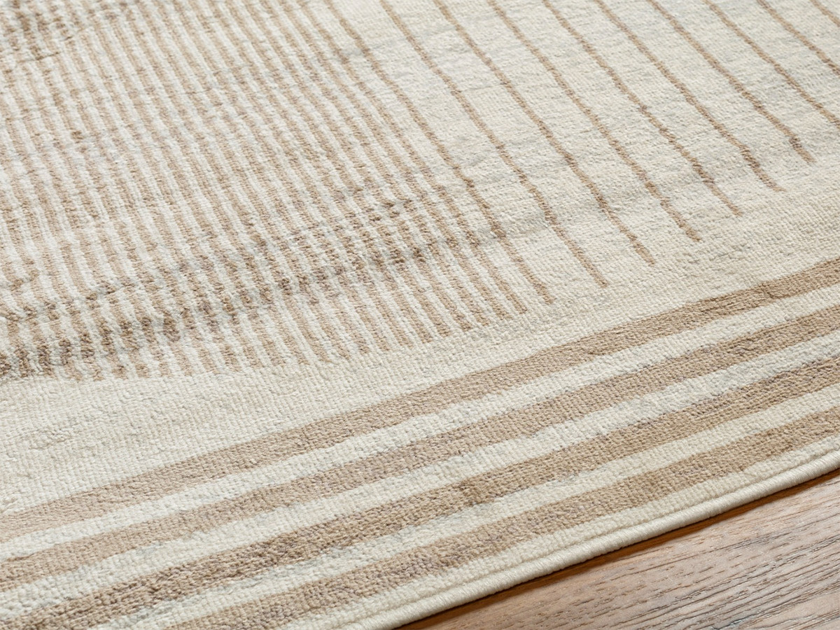 Tapis poils ras SENO motif graphique beige — vue 4