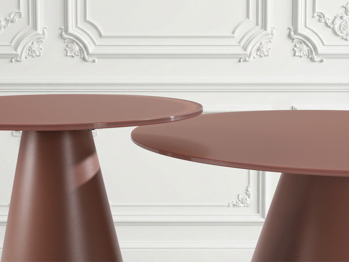 Set de 2 tables basses VALIA verre trempé et métal terracotta — vue 6