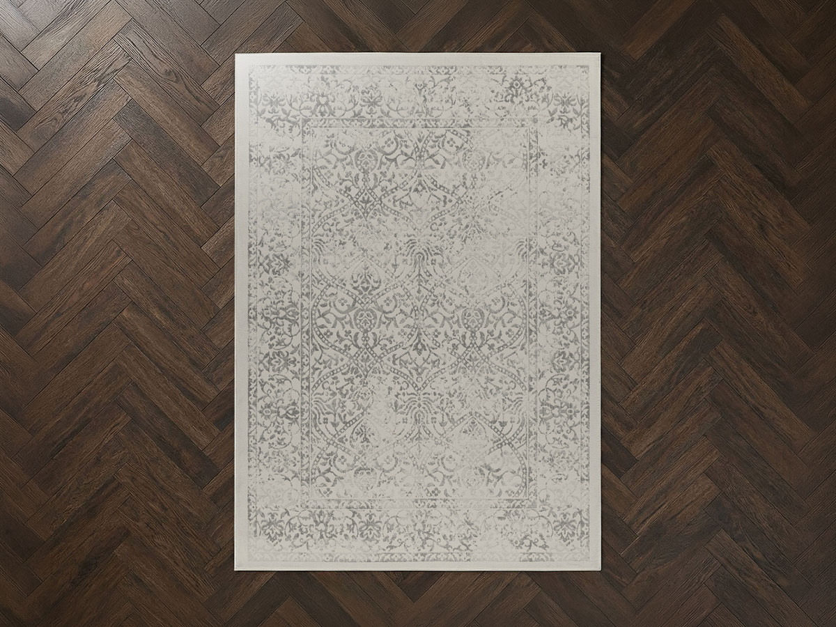 Tapis poils ras HAVEL motif abstrait gris