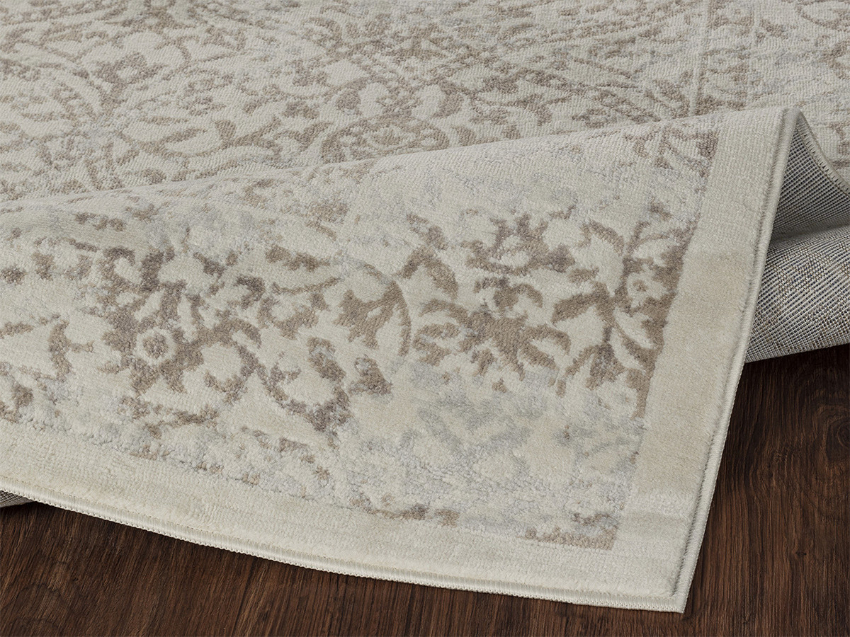 Tapis poils ras HAVEL motif abstrait beige — vue 6