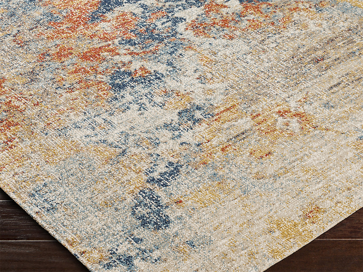 Tapis de couloir poils ras DONA motif abstrait orange — vue 5