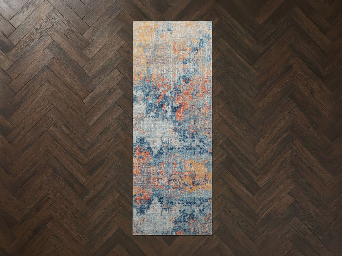 Tapis de couloir poils ras DONA motif abstrait