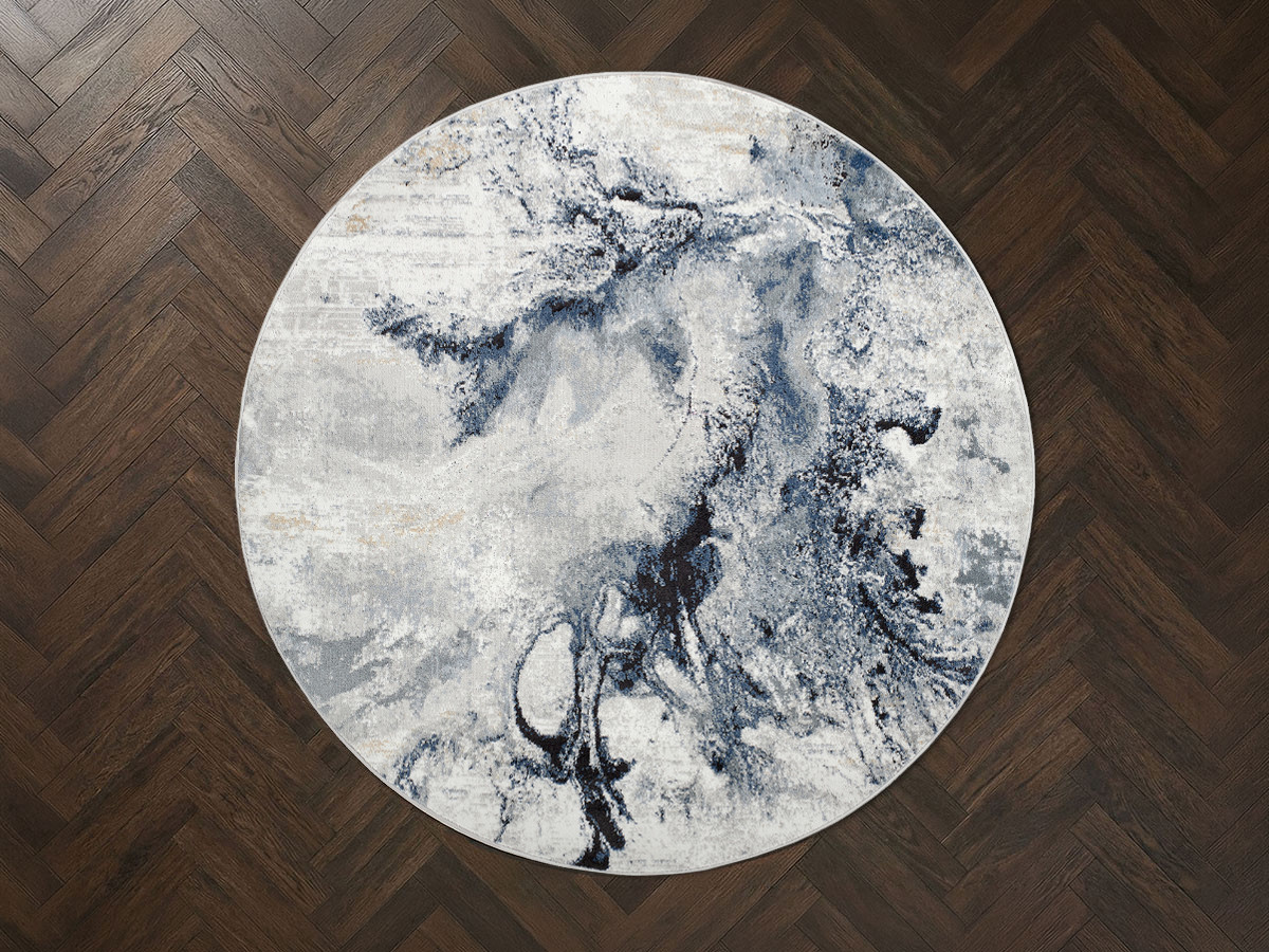 Rond ORION-tapijt met korte pool en abstract patroon