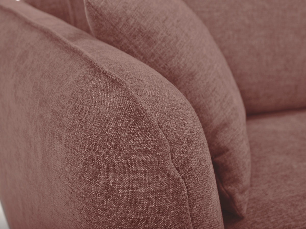 LUIGI 3-zits vaste rechte bank in gestructureerde stof