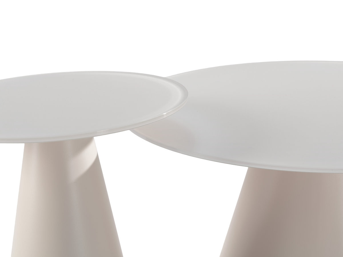 Set van 2 VALIA salontafels van gehard glas en metaal