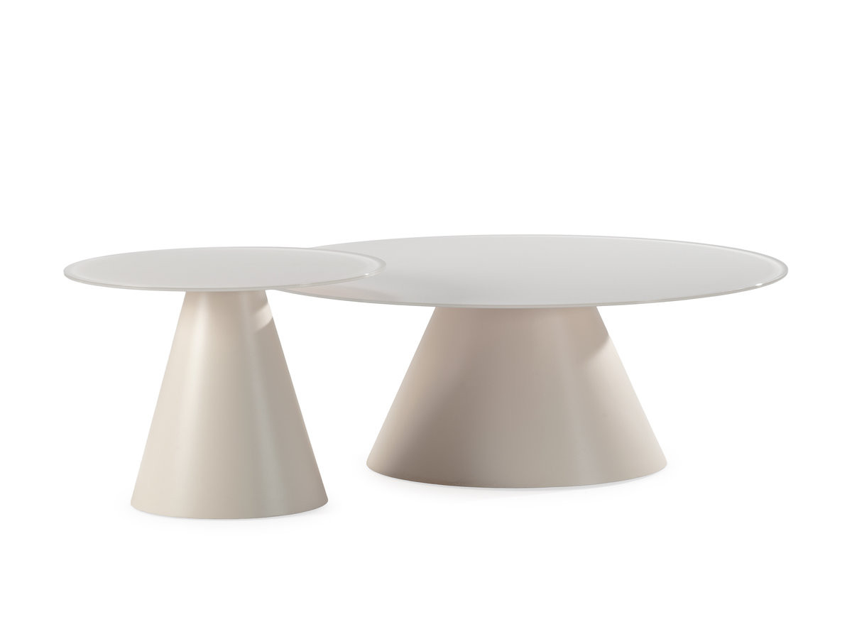 Set van 2 VALIA salontafels van gehard glas en metaal