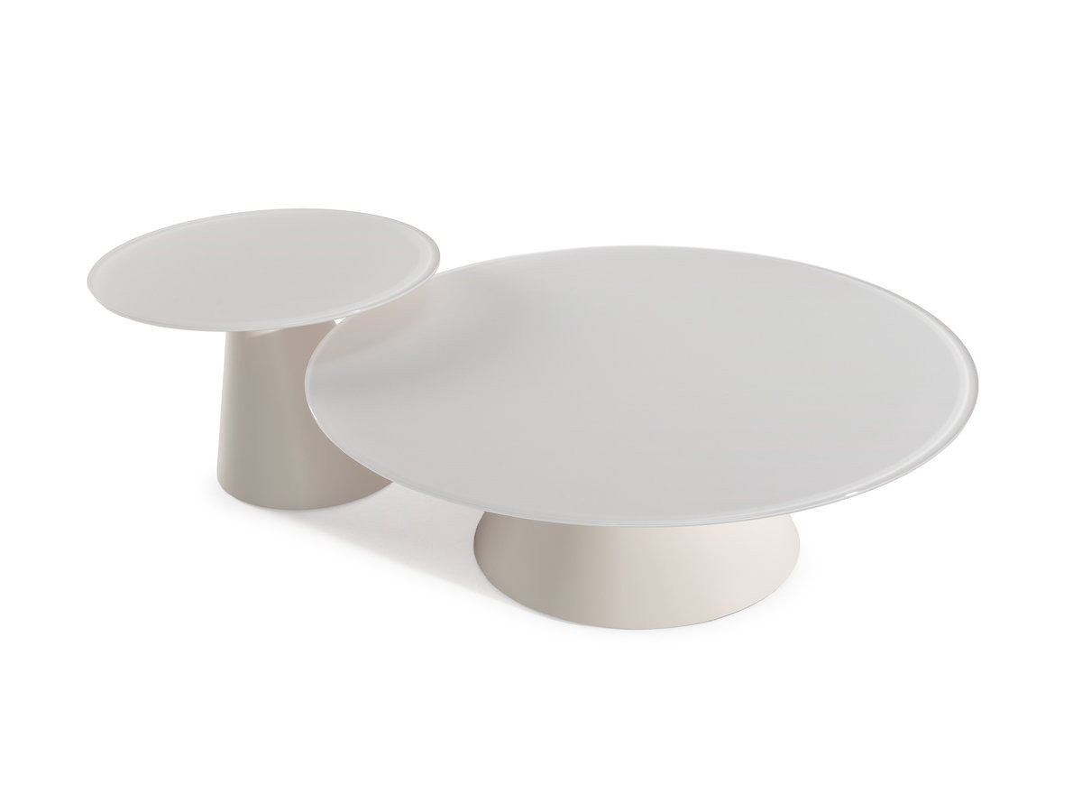 Set van 2 VALIA salontafels van gehard glas en metaal