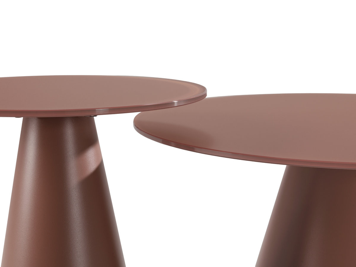 Set van 2 VALIA salontafels van gehard glas en metaal