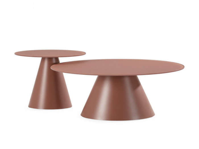 Set de 2 tables basses VALIA verre trempé et métal