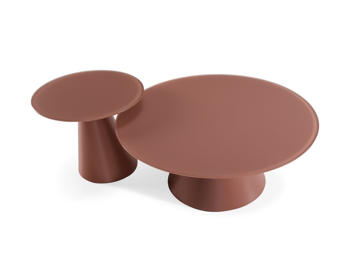 Set van 2 VALIA salontafels van gehard glas en metaal