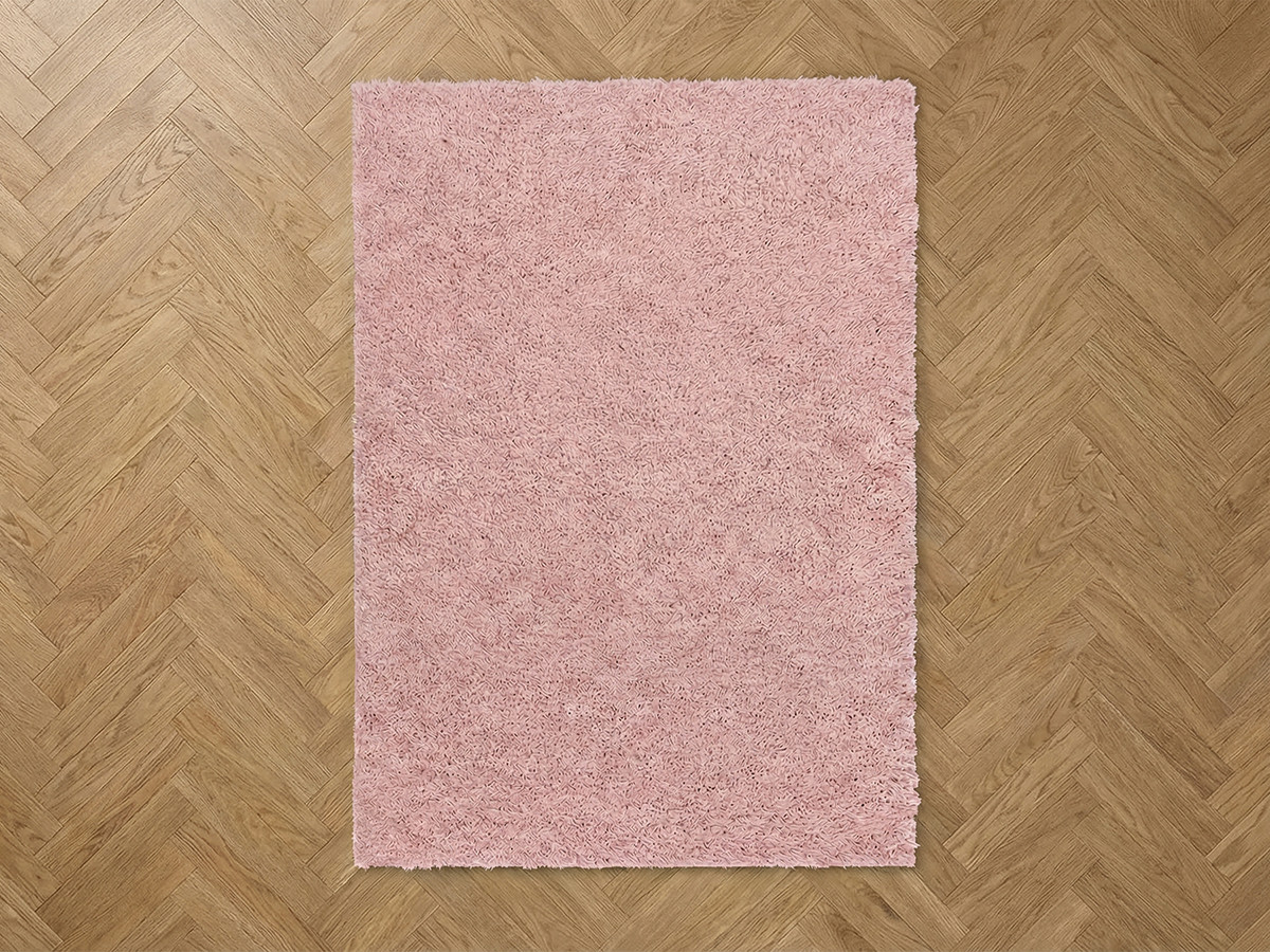Tapis poils longs DULY uni rose — vue 4