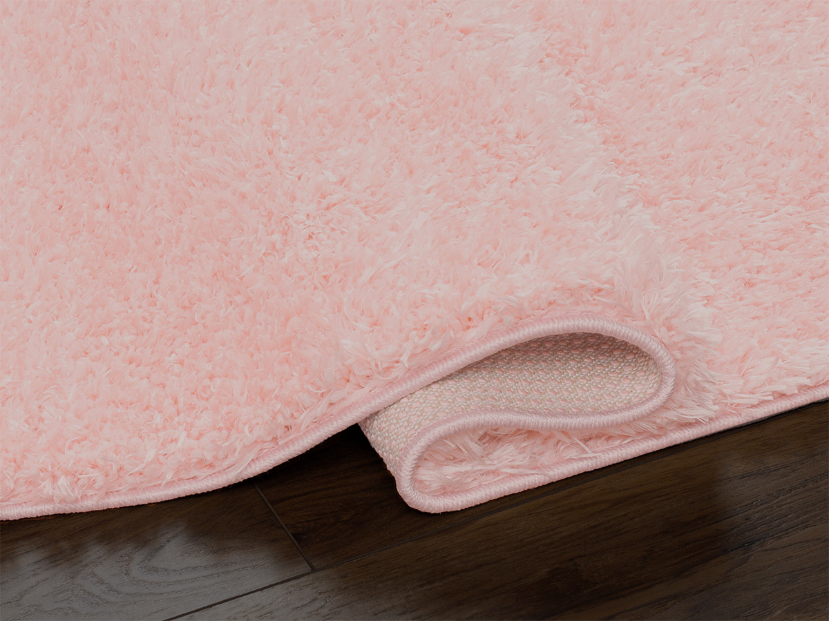 Tapis poils longs DULY uni rose — vue 5