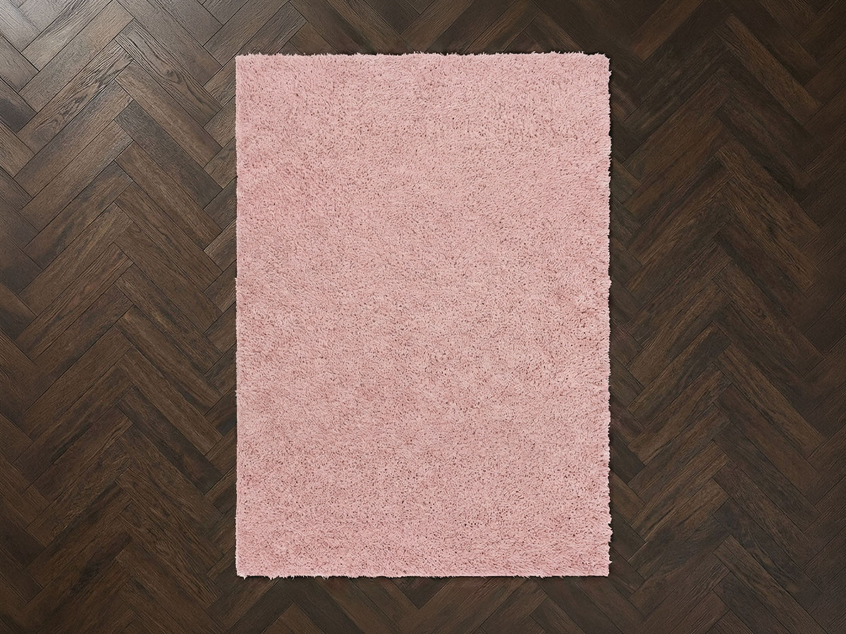 Tapis poils longs DULY uni rose