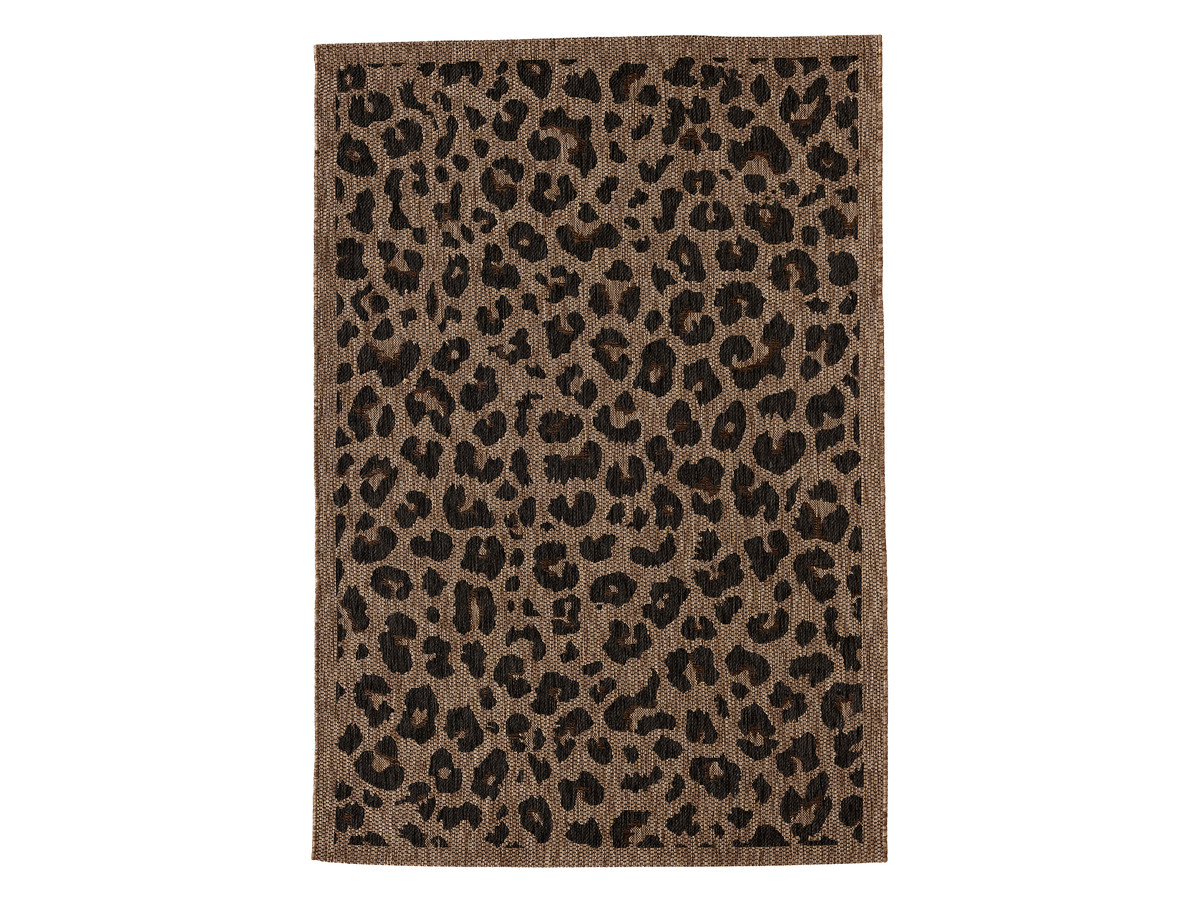 geweven vloerkleed in de kleur fauve met luipaardprint gekleurd bruin