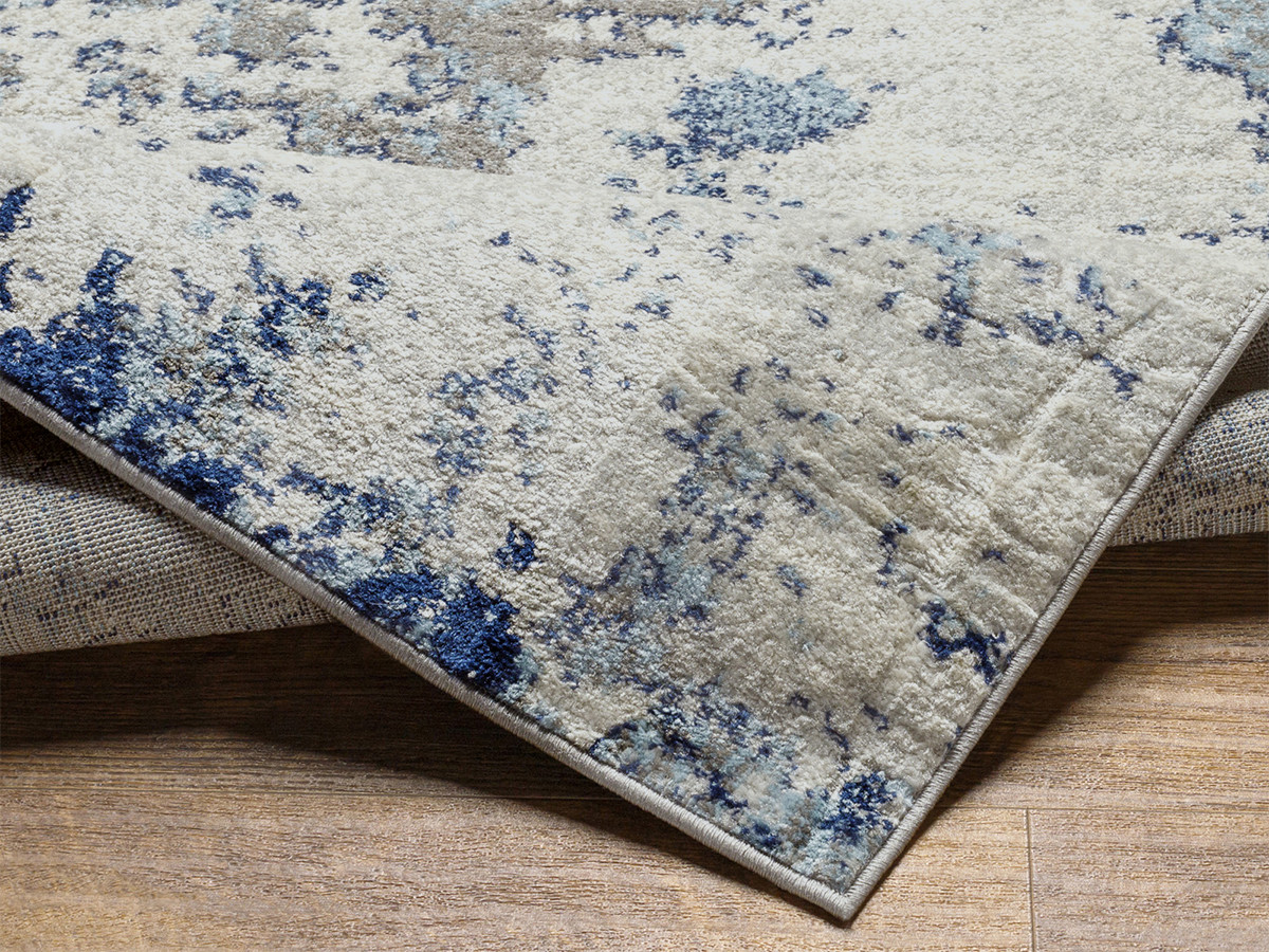 Tapis poils ras YSBA motif abstrait bleu — vue 6