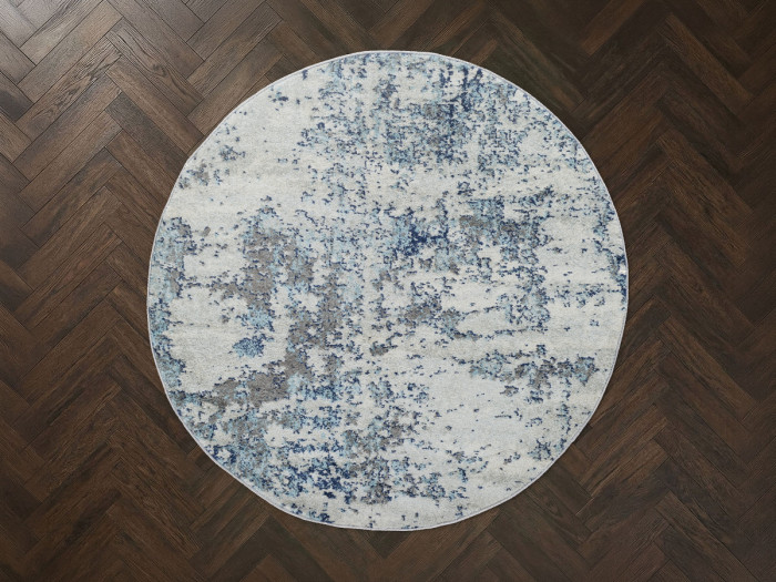 Tapis rond poils ras YSBA motif abstrait