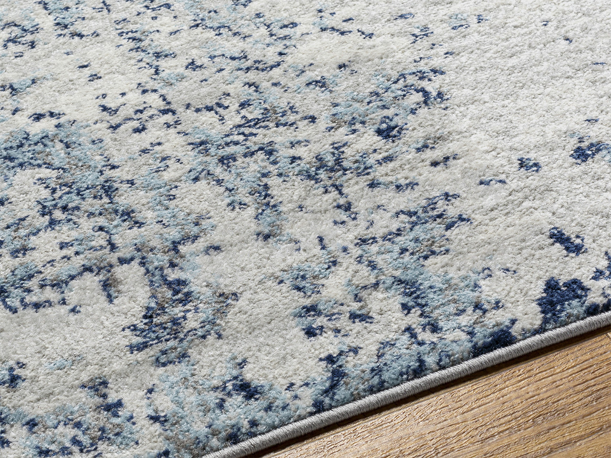 Tapis rond poils ras YSBA motif abstrait