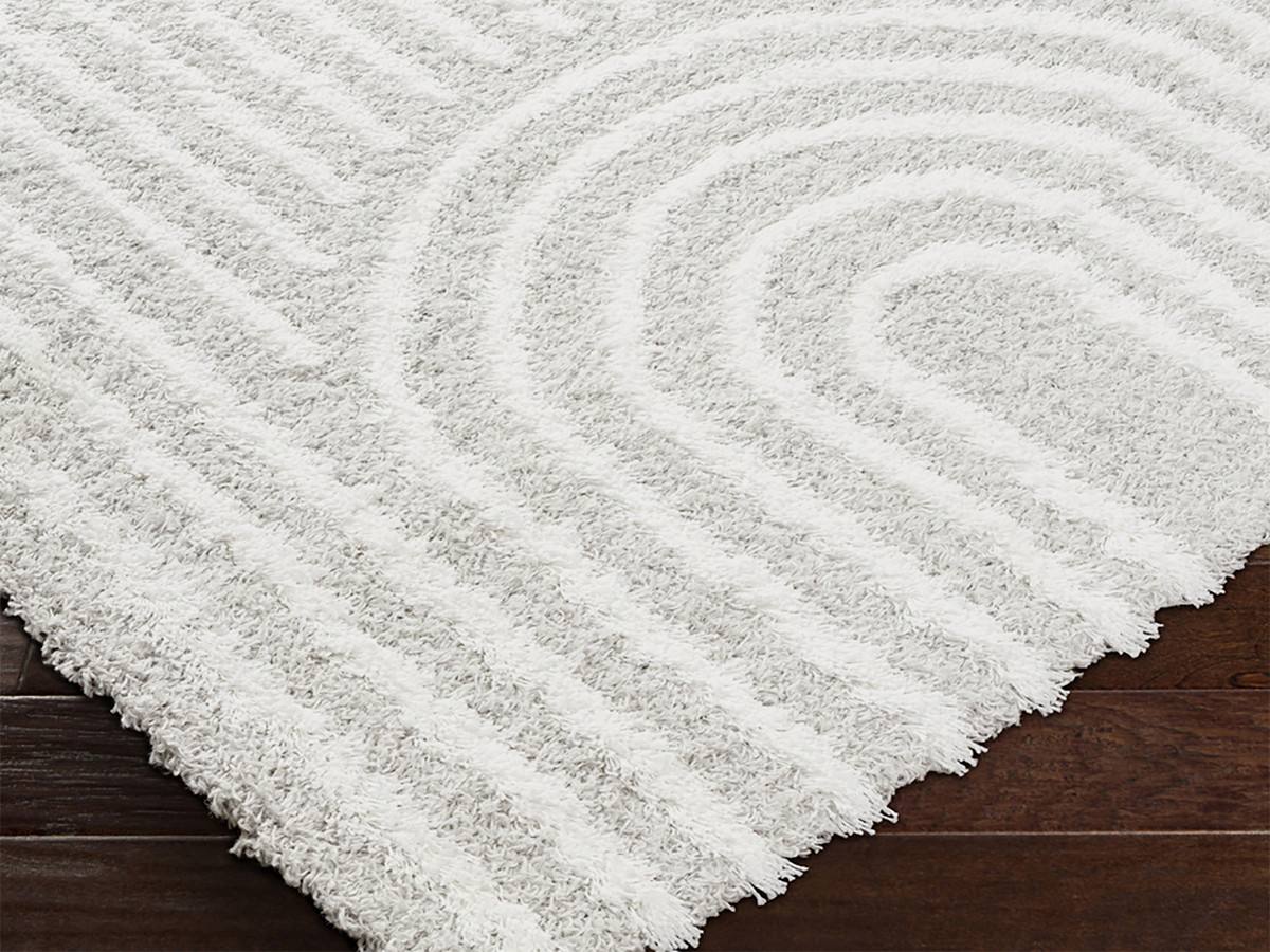 Tapis poils longs KIMU motif abstrait gris — vue 4