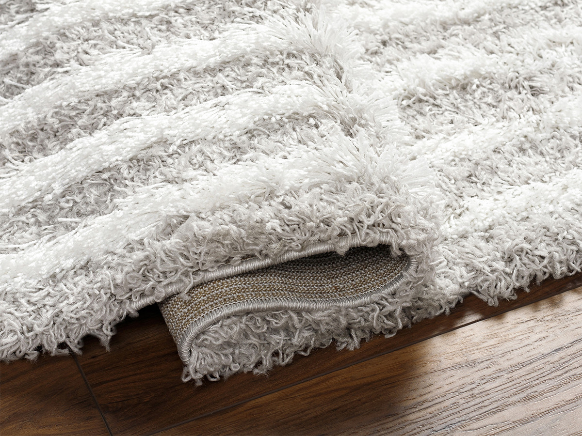 Tapis poils longs KIMU motif abstrait gris — vue 6