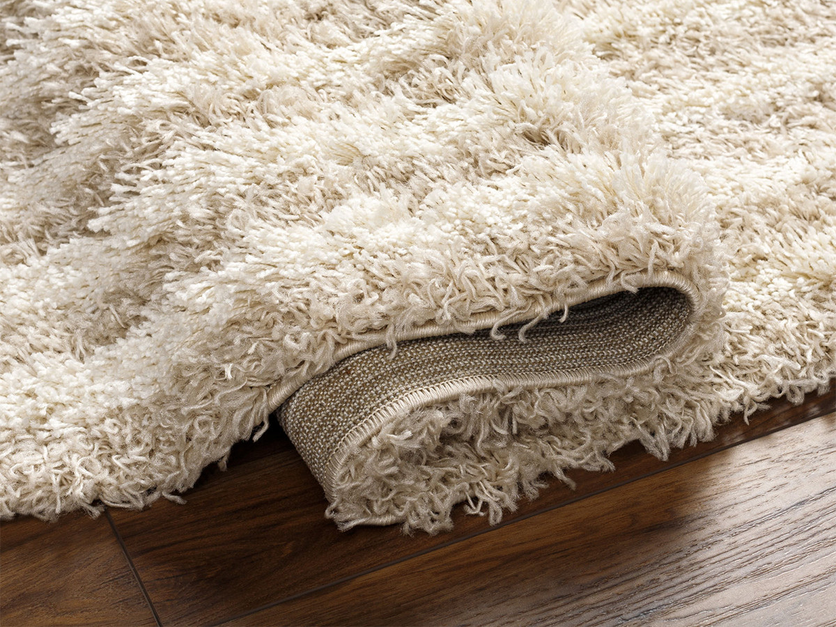 Tapis poils longs KIMU motif abstrait beige — vue 6