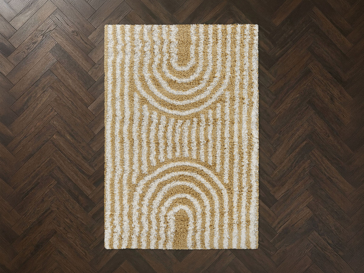 KIMU hoogpolig vloerkleed met abstract patroon