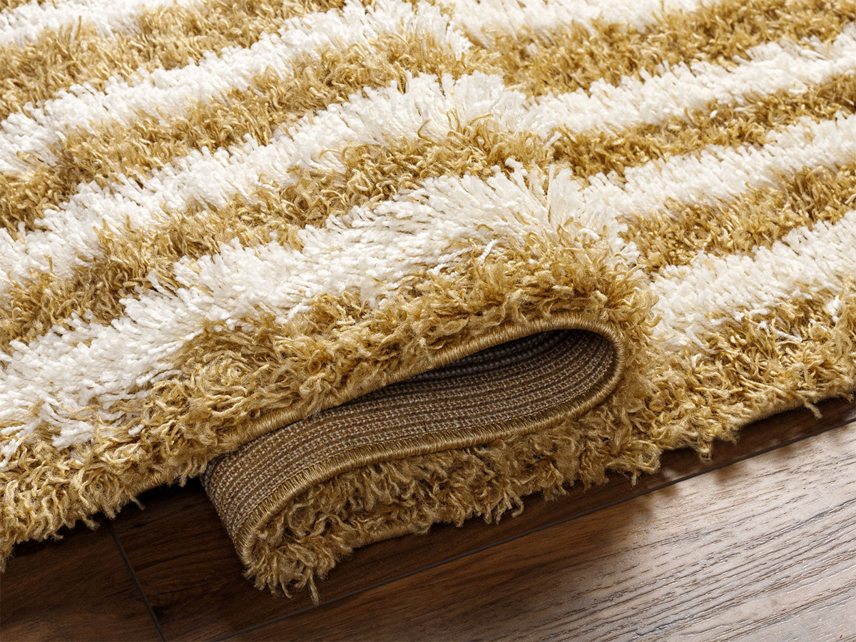 Tapis poils longs KIMU motif abstrait jaune — vue 6