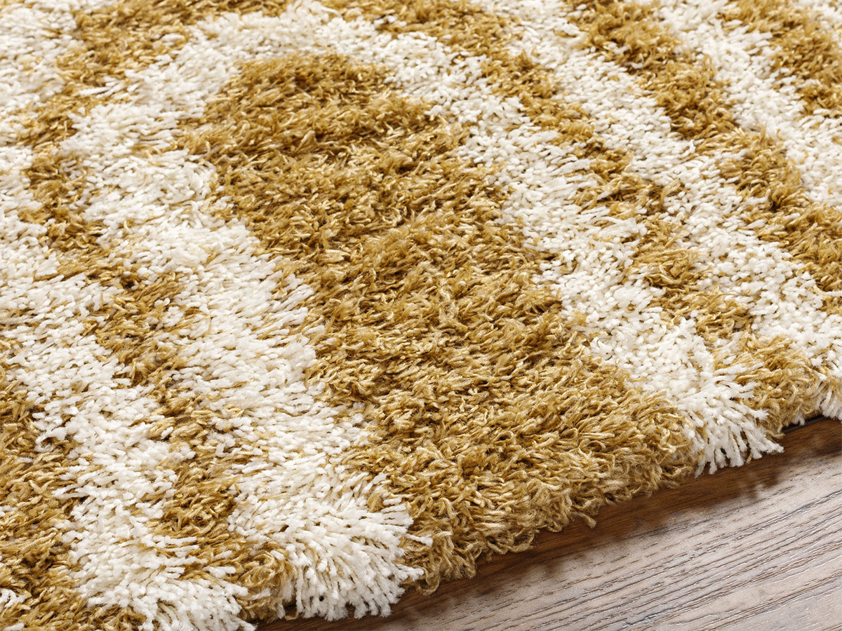 KIMU hoogpolig vloerkleed met abstract patroon