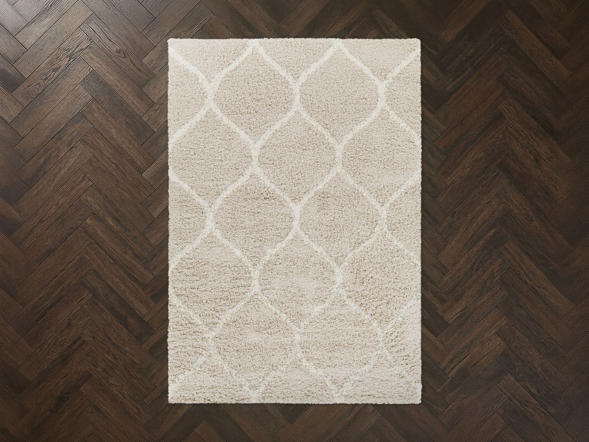 Tapis poils longs ALMI motif abstrait